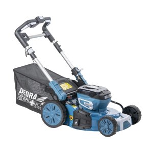 DEDRA SAS+ALL Készlet: Akkumulátoros fűnyíró 2x18V DEDRA SAS+ALL DED6997X-2A5 + 2x akkumulátor DED7035 és töltő DED7038V